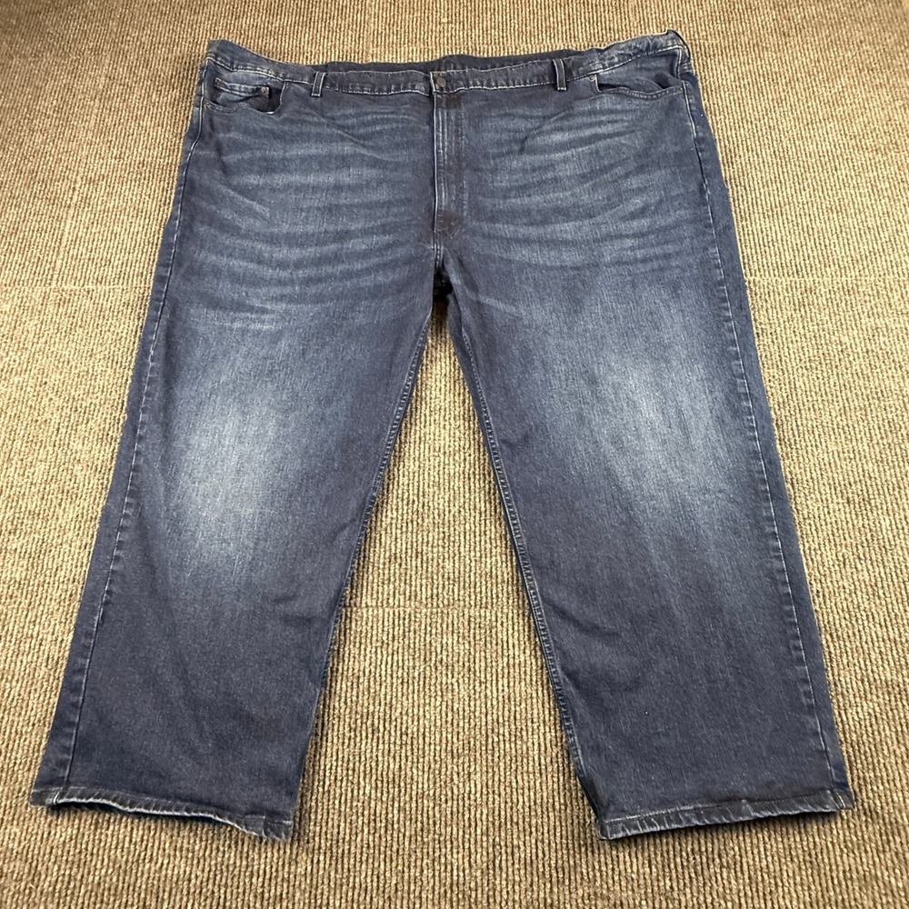 Levis 550 Mens Size 64x30 Relaxed Fit Tapered Leg Dark Wash Blue Denim Jeans